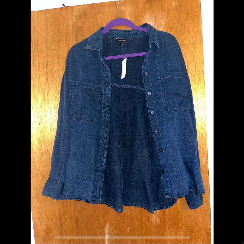 Denim button down